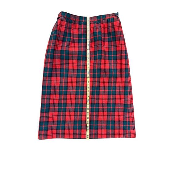 Vintage Pendleton Red Black Plaid Pattern Blazer & Skirt Set Size 14 - Picture 7 of 10